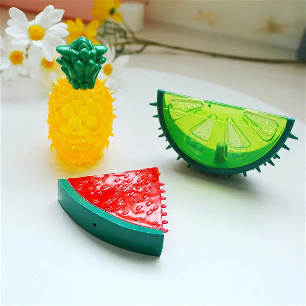 Pet Cooling Chew Toy Reusable Dog Cat Toy Teething Summer Cooling Watermelon Pineapple Lemon Durable Ice Frozen Fruit Shape Toys - Nova Trendz