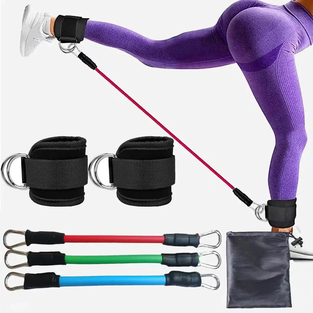 TPE Resistance Bands Ankle Straps Fitness Booty Band Squat Glute Workout Yoga Gym Equipment Guard Leg Strength Safety Extensions Nova Trendz
