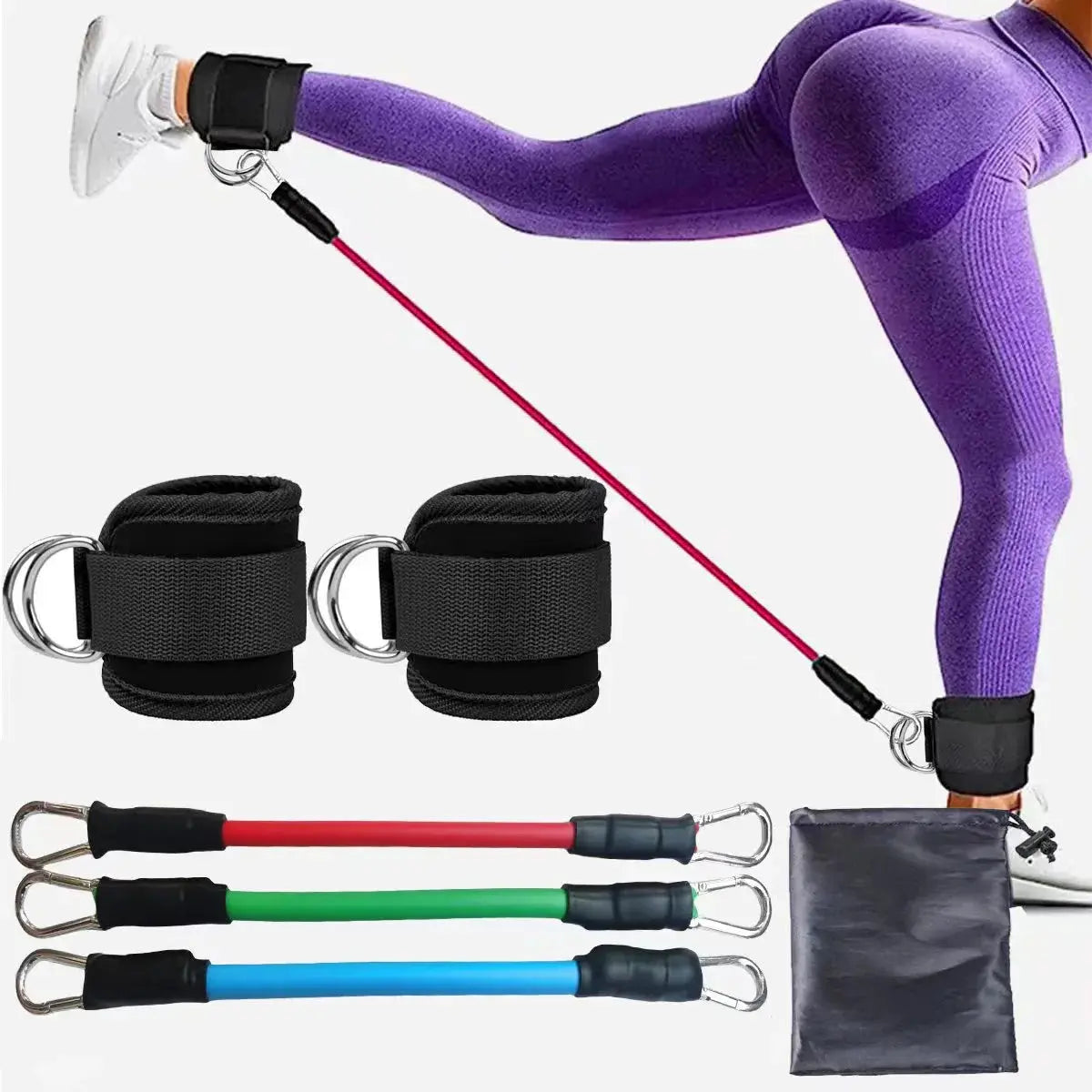 TPE Resistance Bands Ankle Straps Fitness Booty Band Squat Glute Workout Yoga Gym Equipment Guard Leg Strength Safety Extensions Nova Trendz