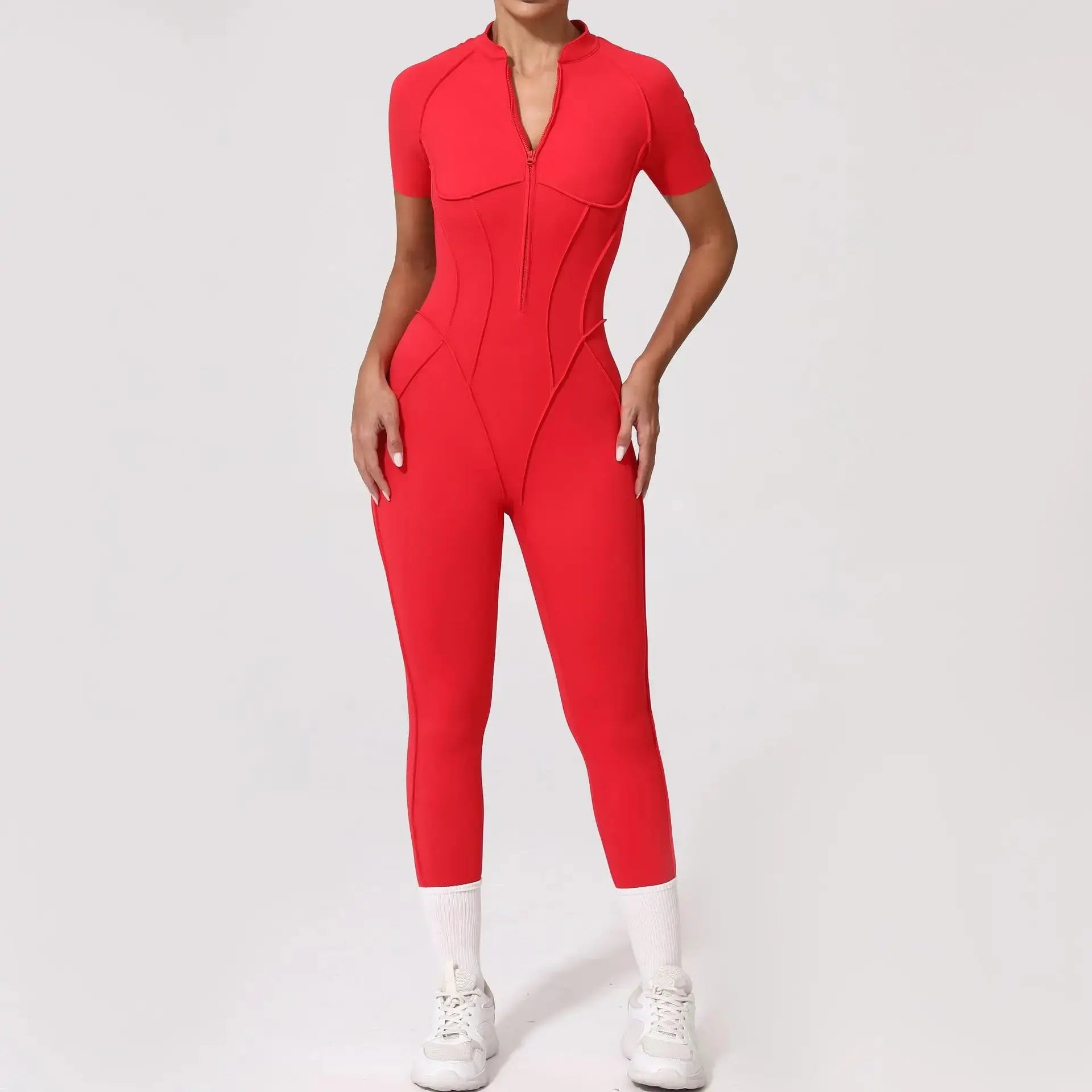 New Seamless Yoga Jumpsuits Sports Fitness Hip-lifting Backless Skinny Zipper One-Piece Workout Clothing Gym Bodysuit for Women - Nova Trendz