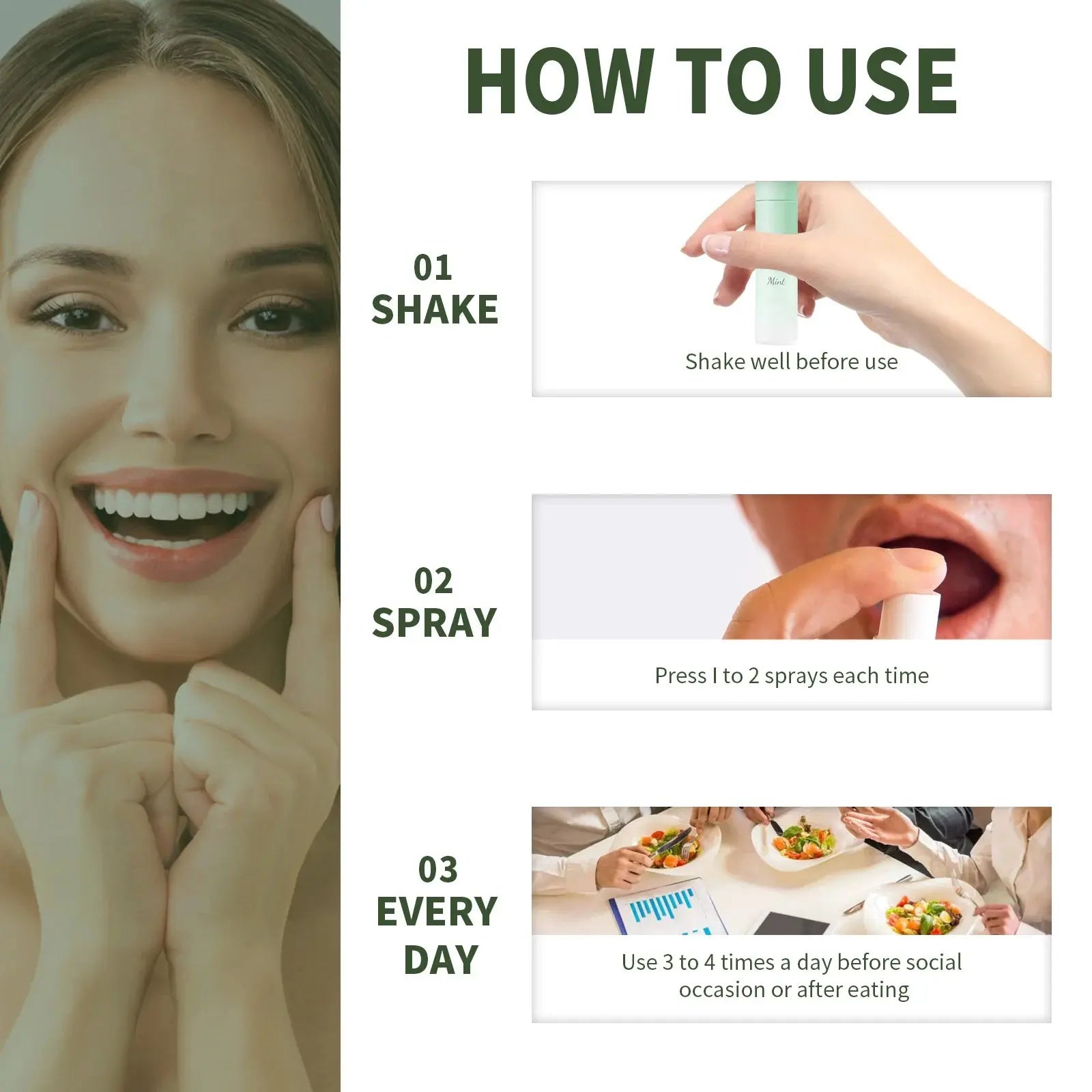 Probiotic Breath Freshener Oral Spray Natural Formula Portable Effective in Removing Bad Breath Mint Flavored Mouth Spray - Nova Trendz