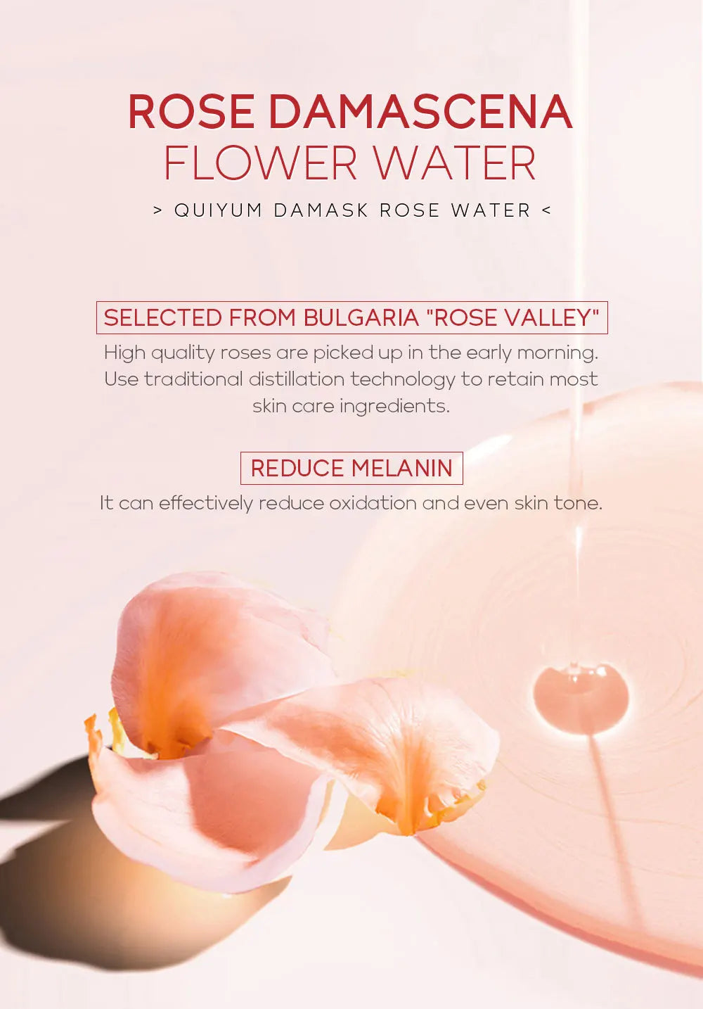 Face Care Rose Water Nourishing Skin Improve Dullness Anti Aging Facial Toner Damask Korean Skincare Products 100ml