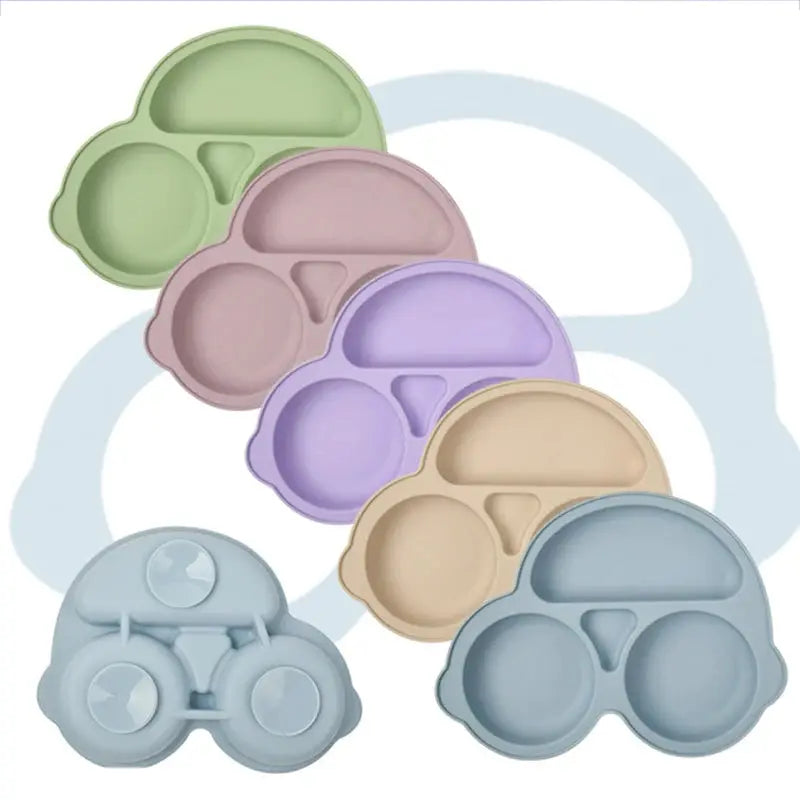 Baby Safe Silicone Dining Plate Suction Cartoon Children Dishes Feeding Toddler Training Tableware Retro Kids Smile Face Bowl Nova Trendz