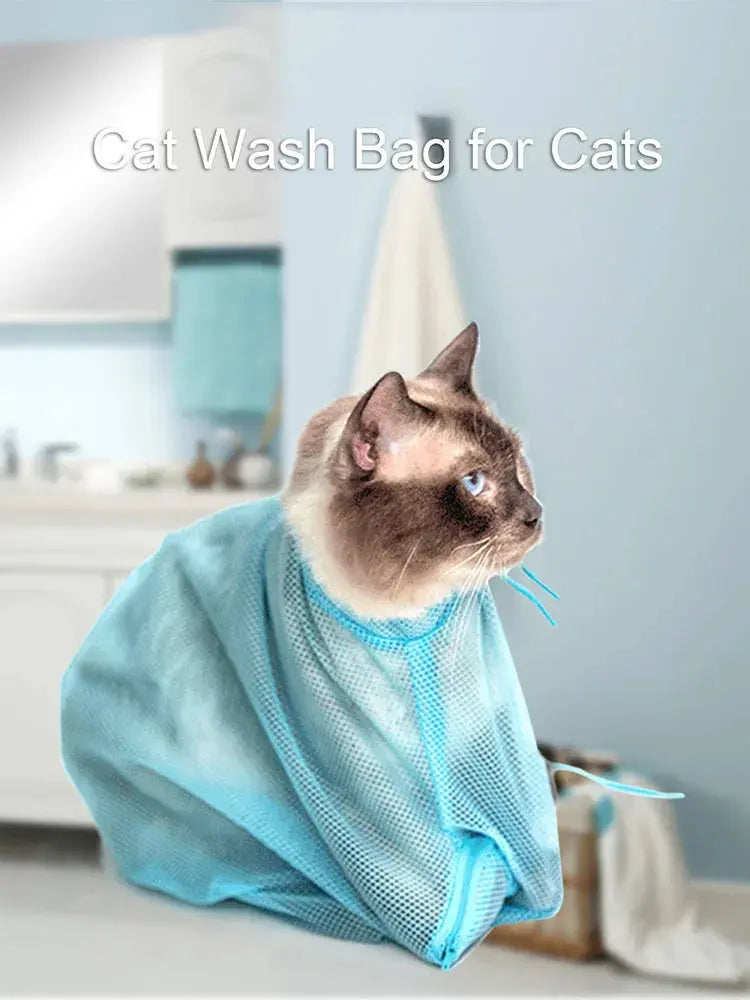 Cat Bathing Bag,Breathable Mesh Anti Scratch Cat Groom Bath Bag Adjustable Cat Grooming bag For Bathing Nail Trimming Nova Trendz