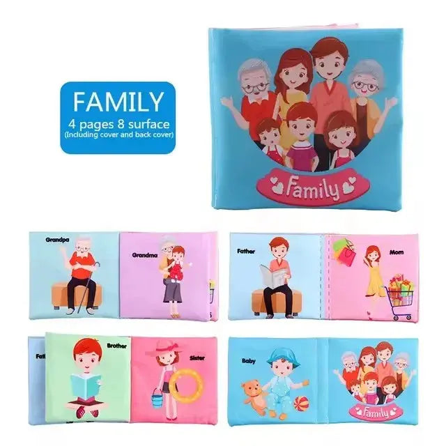 Baby Cloth Books Enlightenment Early Educational Toys Kids Fruits Animal Numbers Food Cognitive Book for Toddlers 12-72 Month Nova Trendz