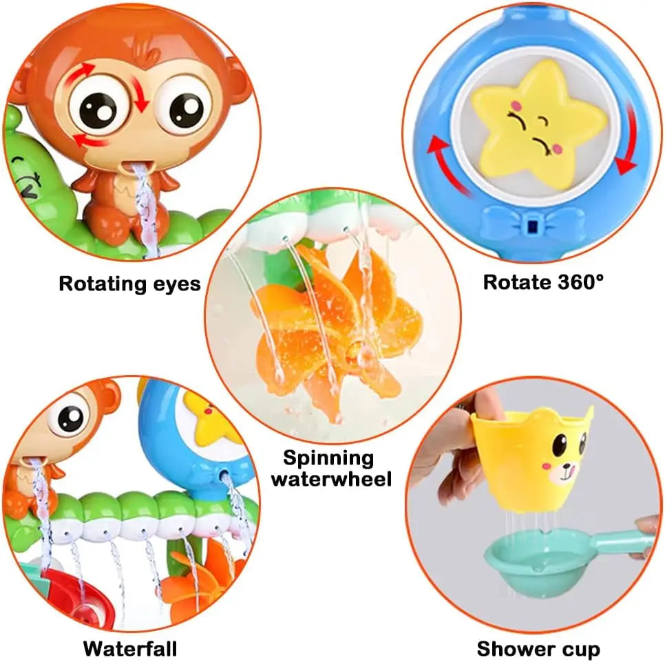 Bath Toys for Toddlers Age 1 2 3 Year Old Girl Boy Preschool New Born Baby Bathtub Water Toy Durable Interactive Infant Toy