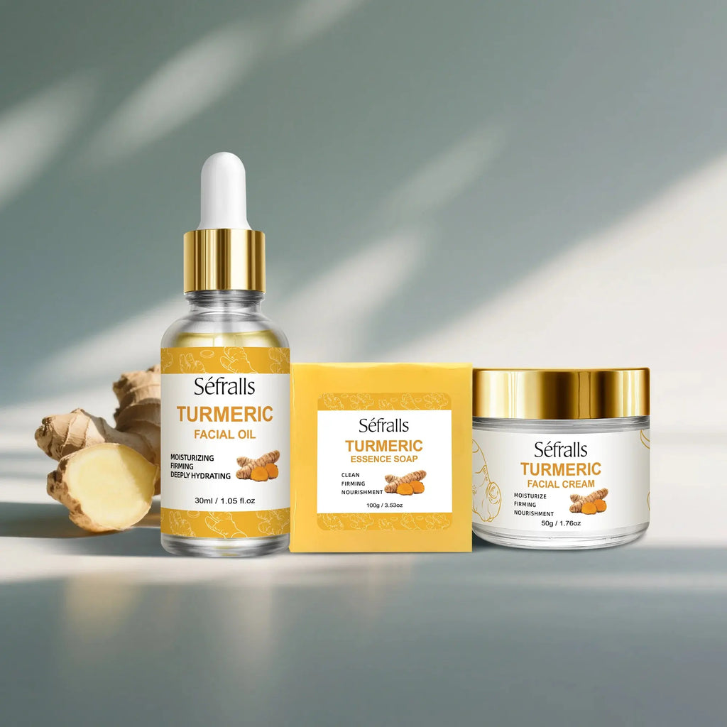 Séfralls Turmeric Skincare Set for All Skin TypesFirming moisturising deep cleansing anti-wrinkle nourishing blemish reduction Nova Trendz