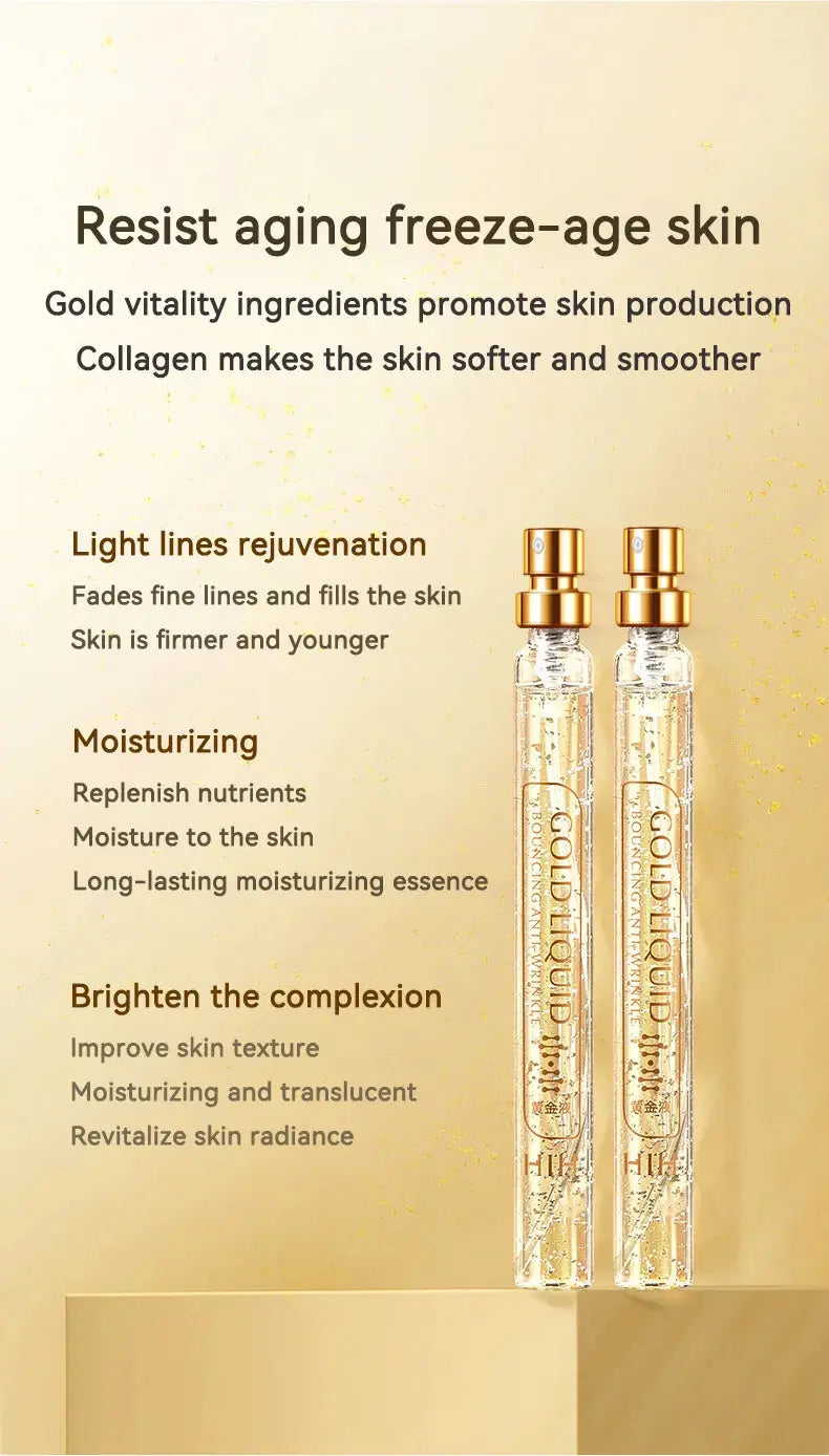 24K Gold Face Serum Active Collagen Silk Thread Facial Skin Care Essence Anti-Aging Smoothing Firming Moisturizing Hyaluronic Nova Trendz