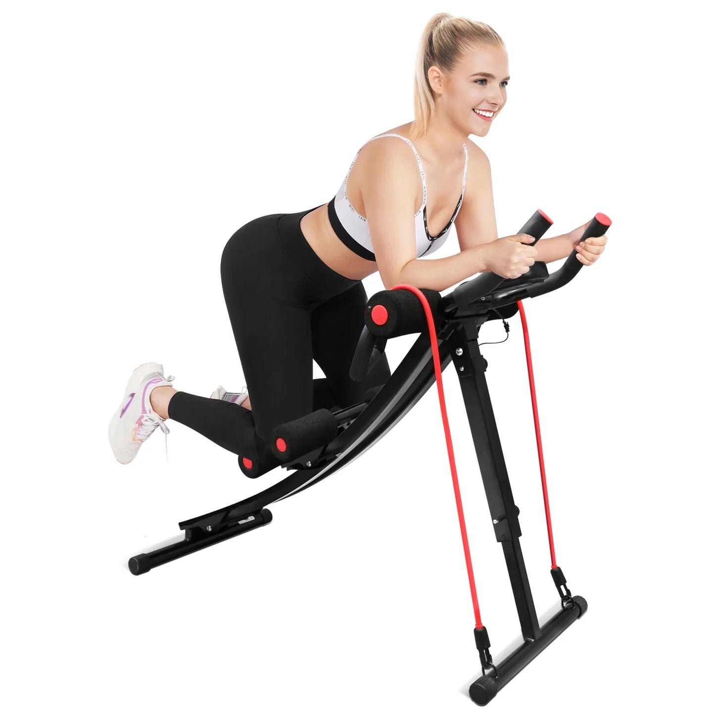 GIKPAL Foldable Ab Machine Ab Workout Equipment for Home Gym,Core & Abdominal Trainer Fitness Equipment Max 440lbs LCD Display