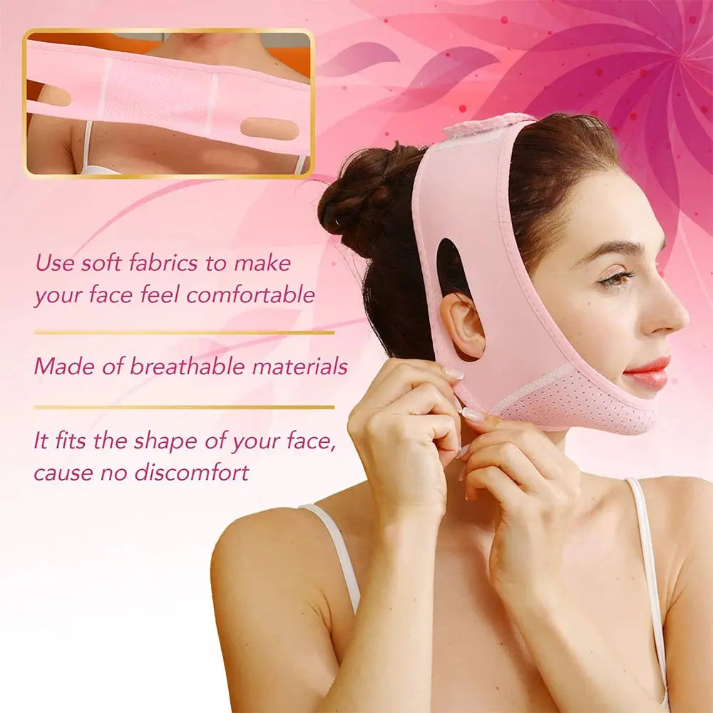 Double Chin Remover Facial Lifting Slimming Bandage V Line Shaped Cheek Face Lift Up Belt Strap Jaw Face Tightening Massagers - Nova Trendz