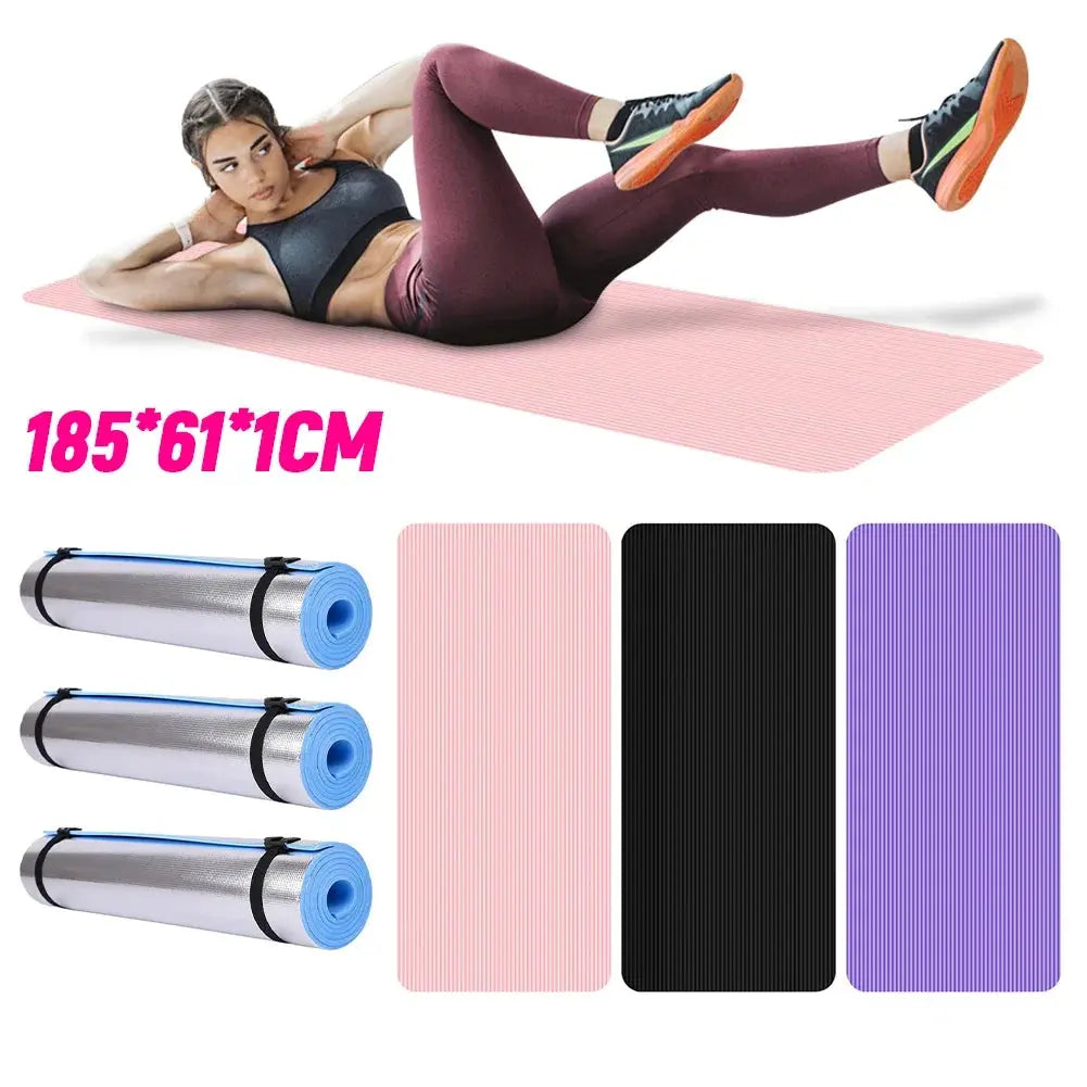 Yoga Mat Non Slip Exercise Mat Thick Solid Color Fitness Mat Yoga Workout Mat Multi-Function for Home Gym - Nova Trendz