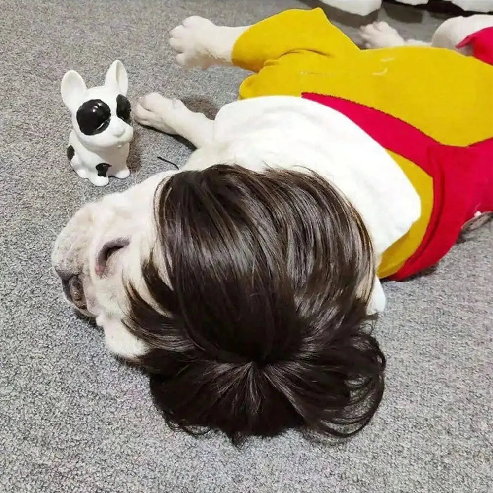 Funny Pet Cosplay Wig Short Dog Costume Wig Pet Decorations Cats Hair Hat Costumes Head Accessories Halloowen Christmas Supplies - Nova Trendz