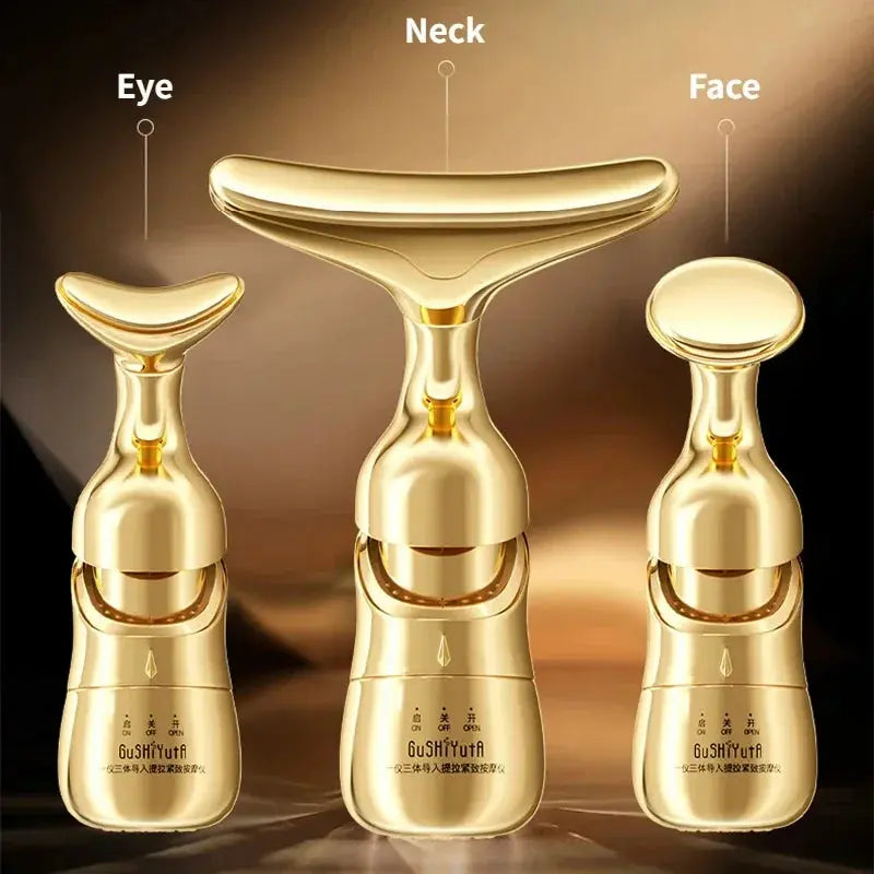 3 In 1 Face Massager Neck Facial Eye Massage Introducer Microcurrent Skin Rejuvenation Anti Aging Beauty Device Dropshipping - Nova Trendz