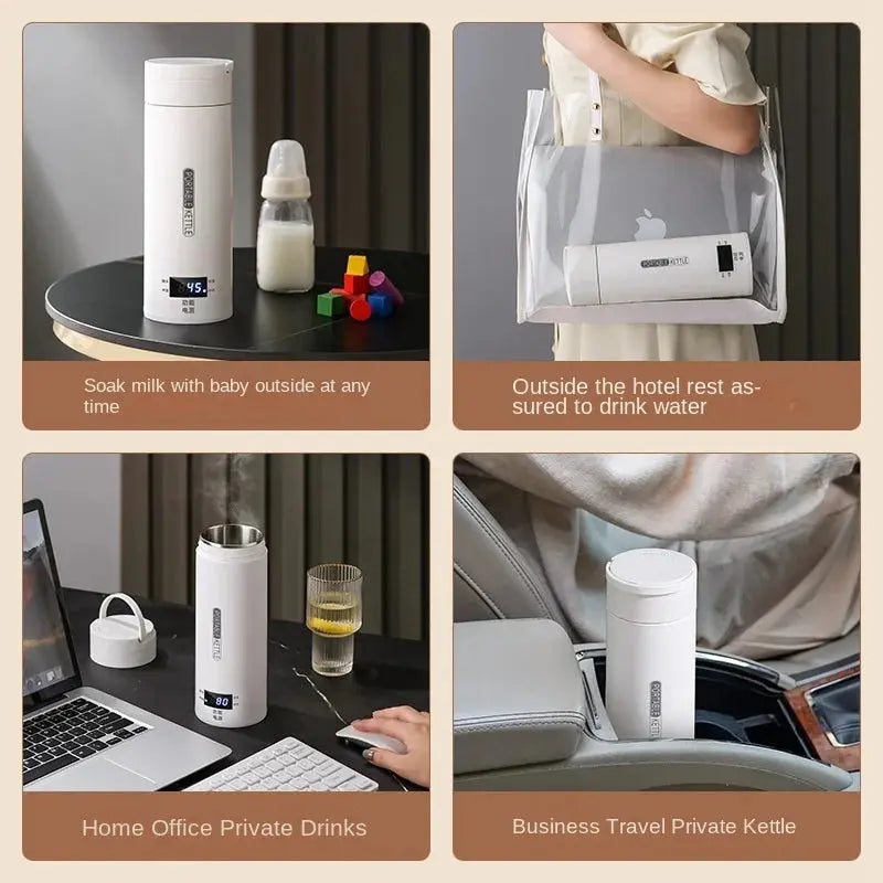 500ML Travel Electric T Kettle Fast Boiling Water Portable baby Milk Warmer Kettle 304 Stainless Steel Thermo Kettles Nova Trendz