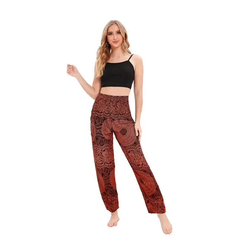 Yoga Pants Women Hippie Harem Printed Leggings Boho High Waisted Pantalone De Mujer Cintura Alta Calca Feminina Beach - Nova Trendz