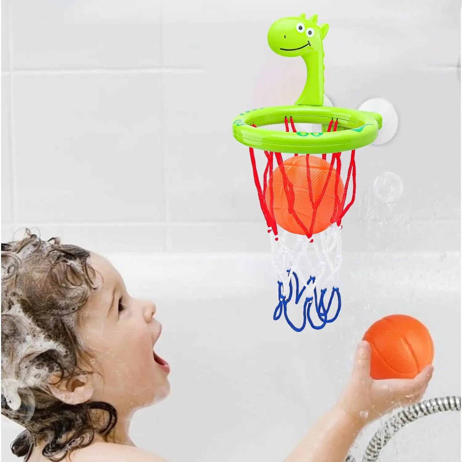 Baby Bath Toy Children Water Play Toys Set Bathroom Bathtub Suction Cup Shooting Basketball Hoop with 3 Balls Bath Toys for Kids - Nova Trendz