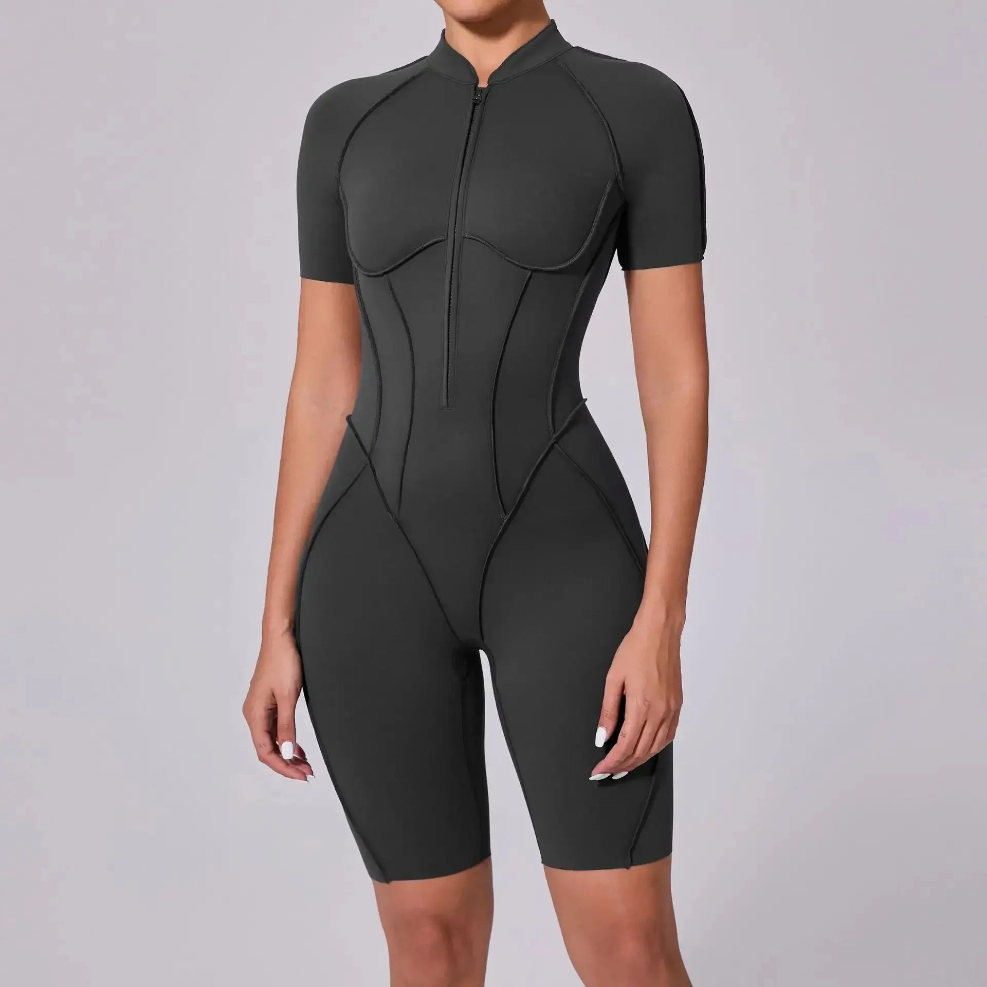 New Seamless Yoga Jumpsuits Sports Fitness Hip-lifting Backless Skinny Zipper One-Piece Workout Clothing Gym Bodysuit for Women - Nova Trendz