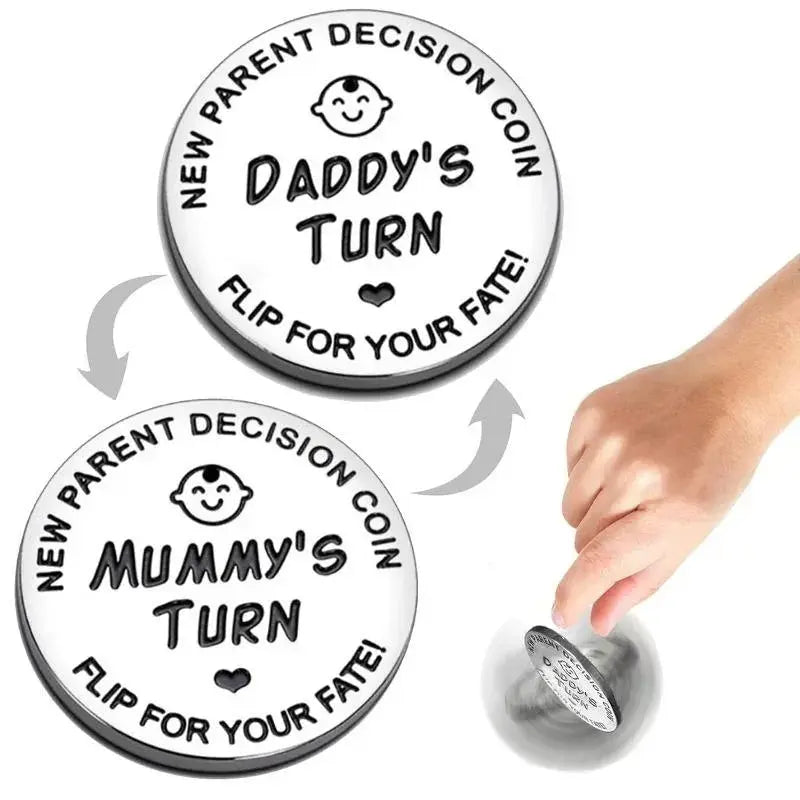 1pcs Funny Baby Gift New Parents Decision Coin Double Sided Pregnancy Gifts New Dad Mom Gifts for First Time to be Daddy Mummy Nova Trendz