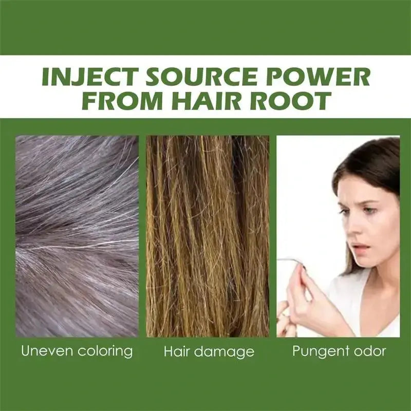 Pure Natural Herbal Hair Dye Shampoo Change Hair Color Cover Gray Hair White Hair Treatment Bubble Plant Hair Dye Hair Care Nova Trendz