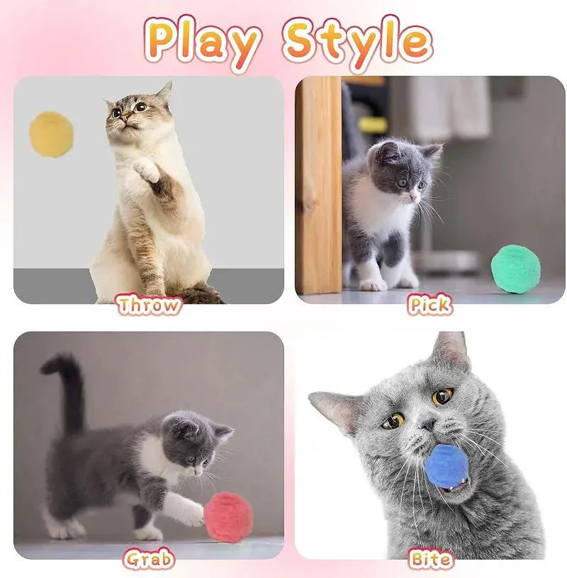 Cat Toys Interactive Launch Training Toy For Pet Kitten Creative Mini Shooting Gun Games Stretch Plush Ball Toys Pet Supplies - Nova Trendz