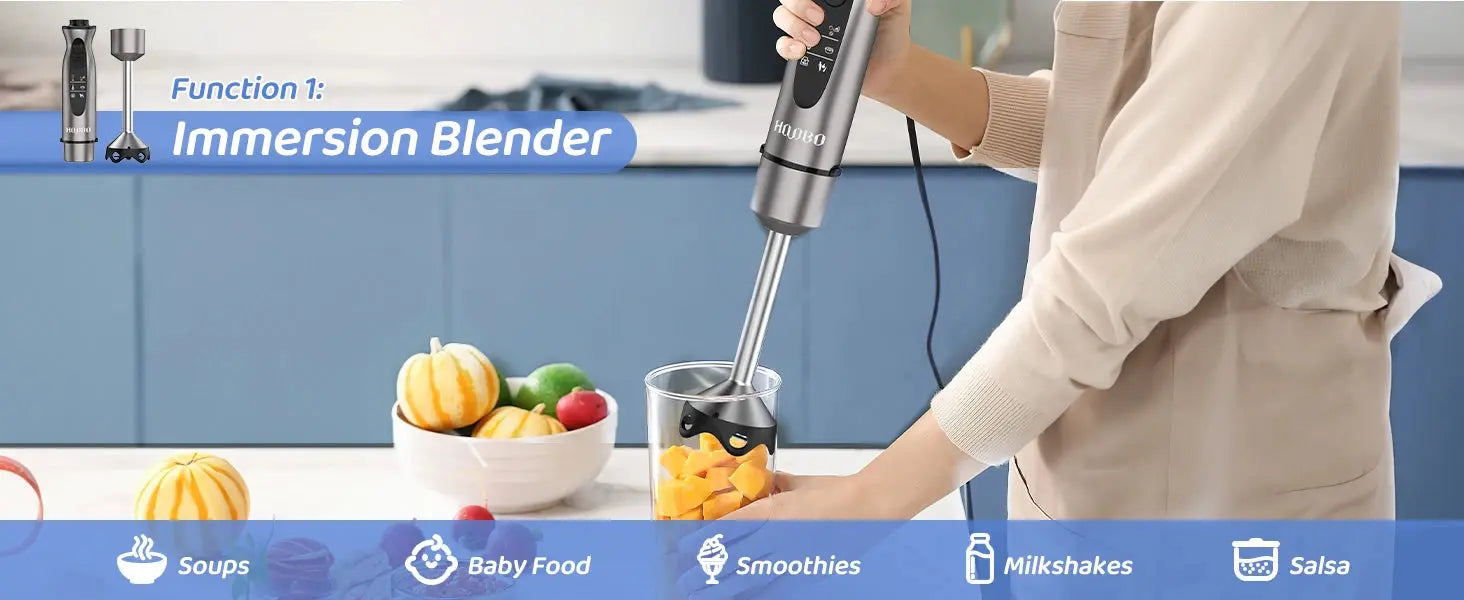 1000 Watt Powerful Handheld Immersion Blender, Vegetable Meat Immersion Egg Beater For Smoothies, Sauces, Baby Food Soups Nova Trendz