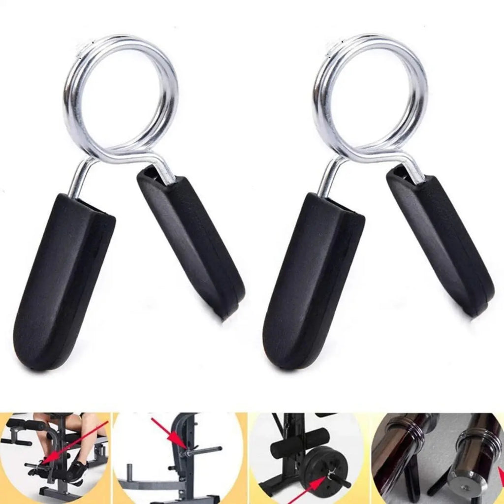 2pcs/lot 25/28/30mm Barbell Clamp Spring Collar Clip Gym Dumbbell Lock Standard Weight Lifting Kit Fitness Body Building Workout Nova Trendz