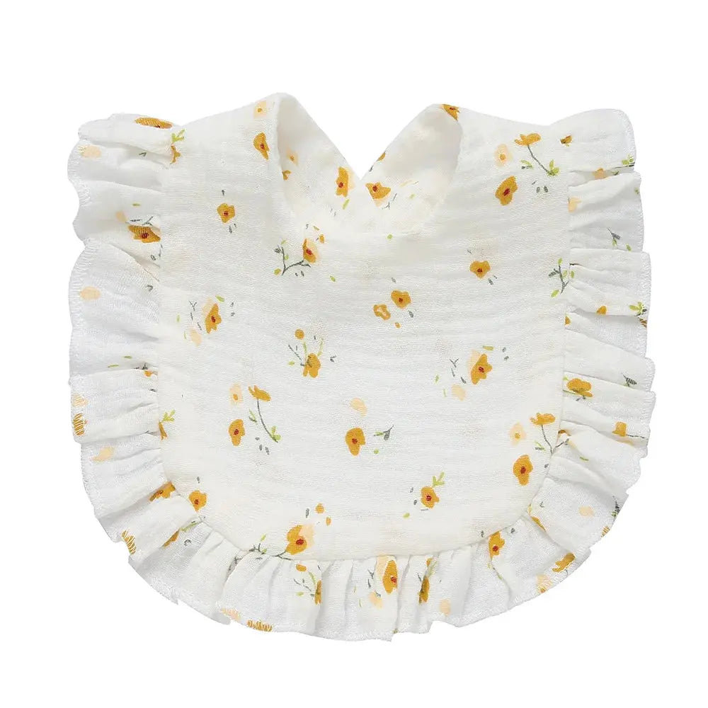 2025 New Baby Feeding Drool Bib Ruffle Floral Infants Lace Saliva Towel Soft Cotton Burp Cloth For Newborn Toddler Kids Bibs Nova Trendz