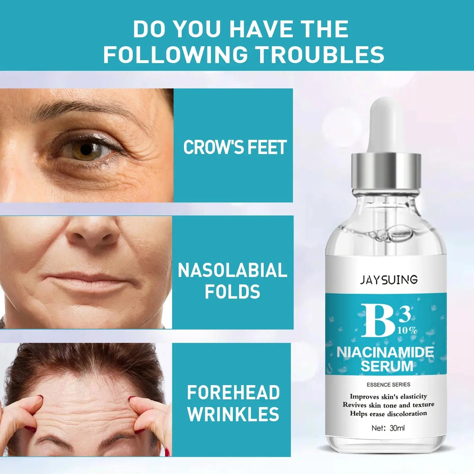 B3 Nicotinamide Serum Facial Anti W-rinkle Lift Firming Fine Lines Lightening Dark Circle Skin Brightening Skincare Products - Nova Trendz