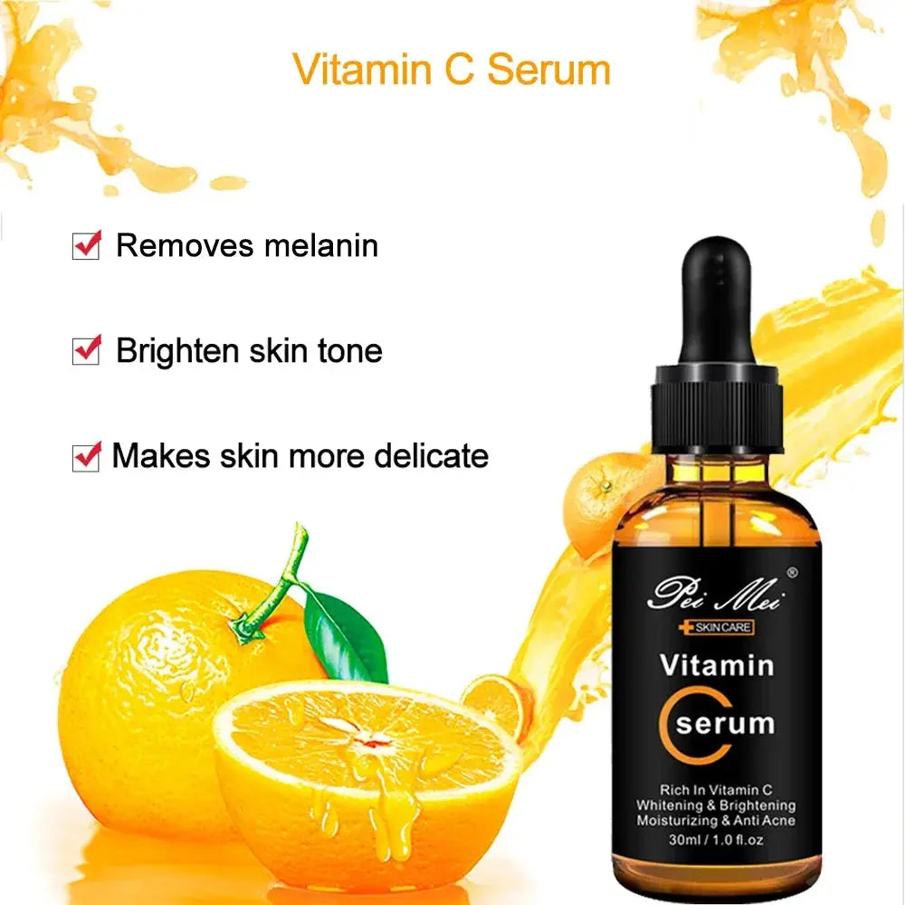 Skincare Products Vitamin C Facial Serum Brighten Skin Lighten Spots Hyaluronic Acid Face Essence Skin Care Products 30ml Nova Trendz