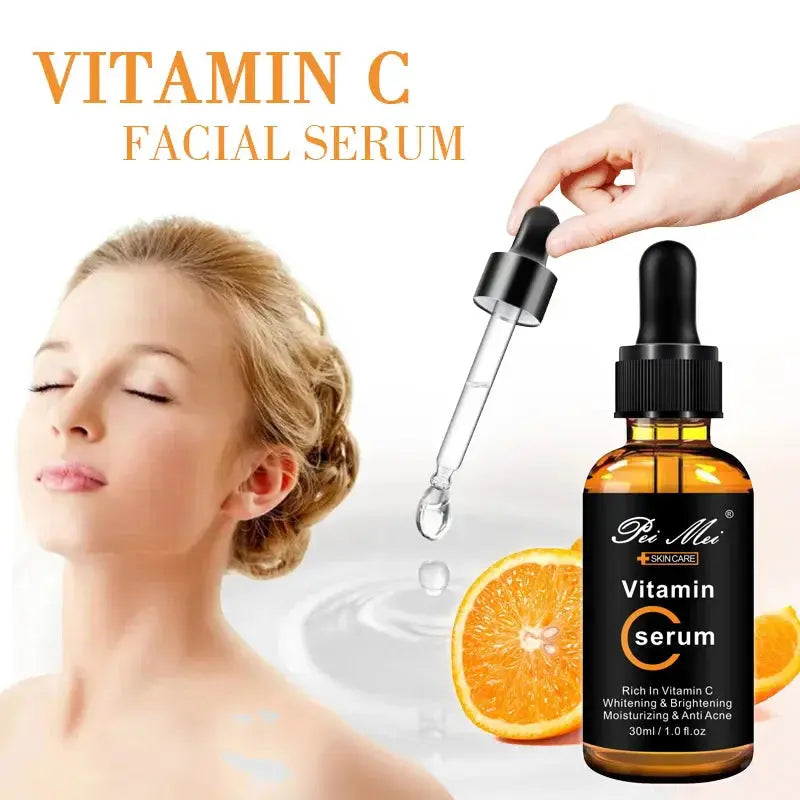 Skincare Products Vitamin C Facial Serum Brighten Skin Lighten Spots Hyaluronic Acid Face Essence Skin Care Products 30ml Nova Trendz
