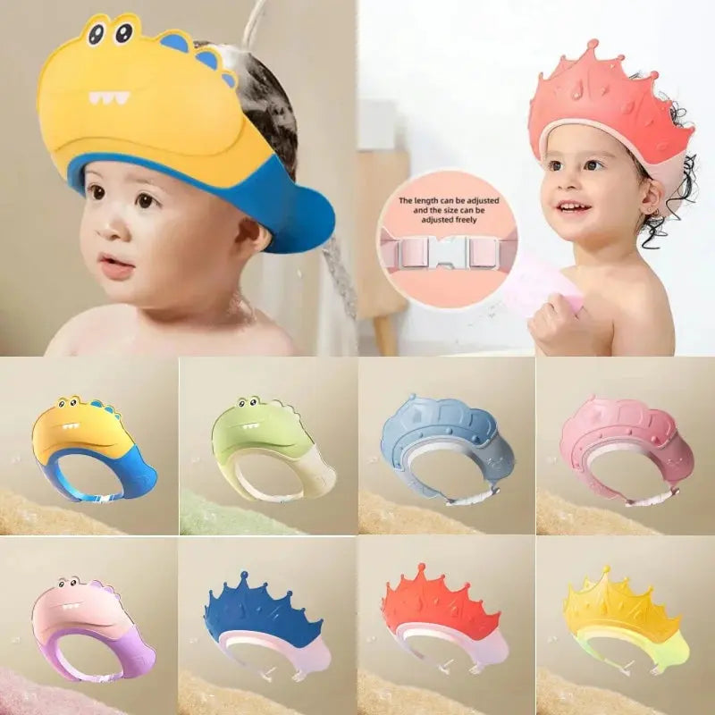 Baby Bath Caps Goods Infant Ear Protection Kids Shampoo Shield Bath Head Cover Baby Shower Cap Adjustable Hair Wash Hat Nova Trendz