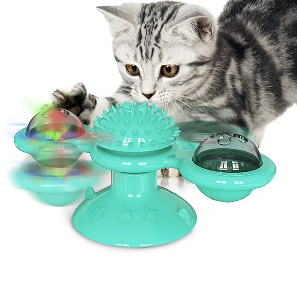 Kitten Toys For Indoor Cats Spinning Massage Toys For Kitten Wall Mount Cats Spinner Exercise Toy For Small Medium Large Cats
