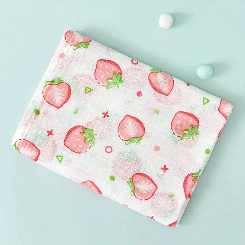 110cm Baby Swaddle Blanket Dual Layers  Blankets For Boys Girls Organic Cotton Soft Newborn Swaddle Wrap Burping Clothes - Nova Trendz