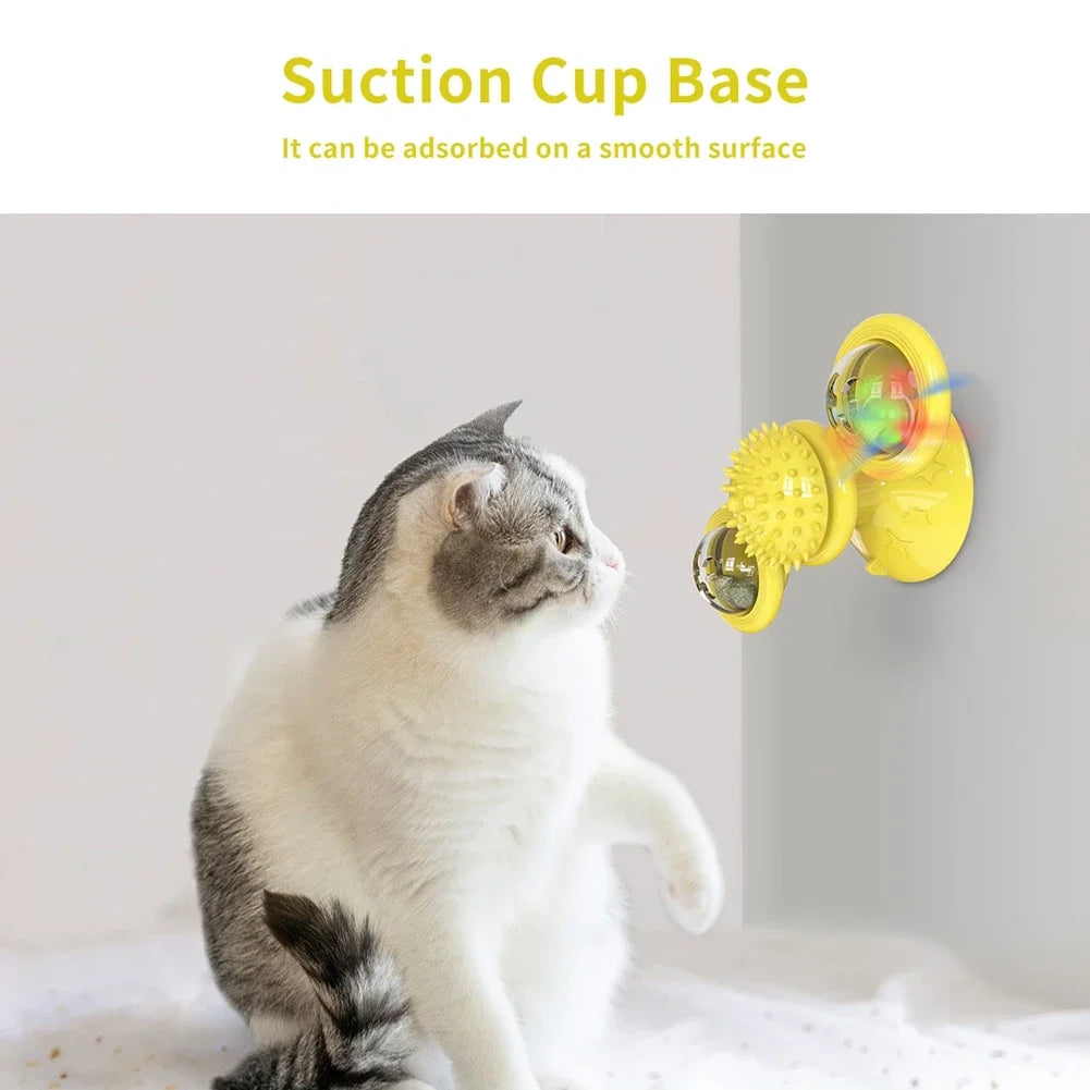 Kitten Toys For Indoor Cats Spinning Massage Toys For Kitten Wall Mount Cats Spinner Exercise Toy For Small Medium Large Cats