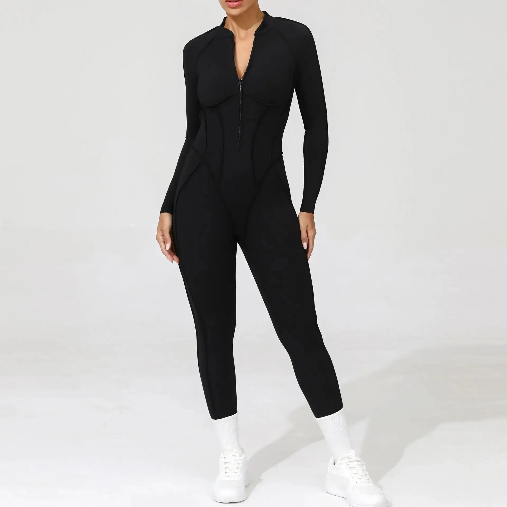 New Seamless Yoga Jumpsuits Sports Fitness Hip-lifting Backless Skinny Zipper One-Piece Workout Clothing Gym Bodysuit for Women - Nova Trendz