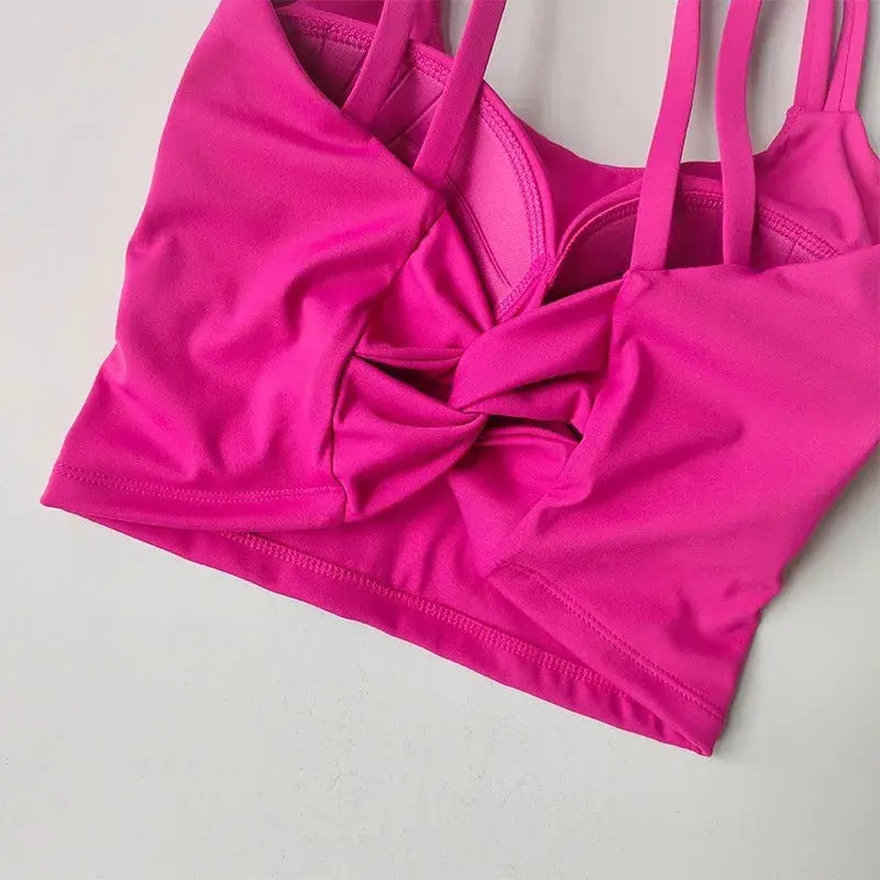 Women's Sports Bras Fitness Top, Sexy Lingerie, Push Up Fixed Pad, Yoga Bra, Back knotted Underwear, Running Vest, Gym Tops - Nova Trendz