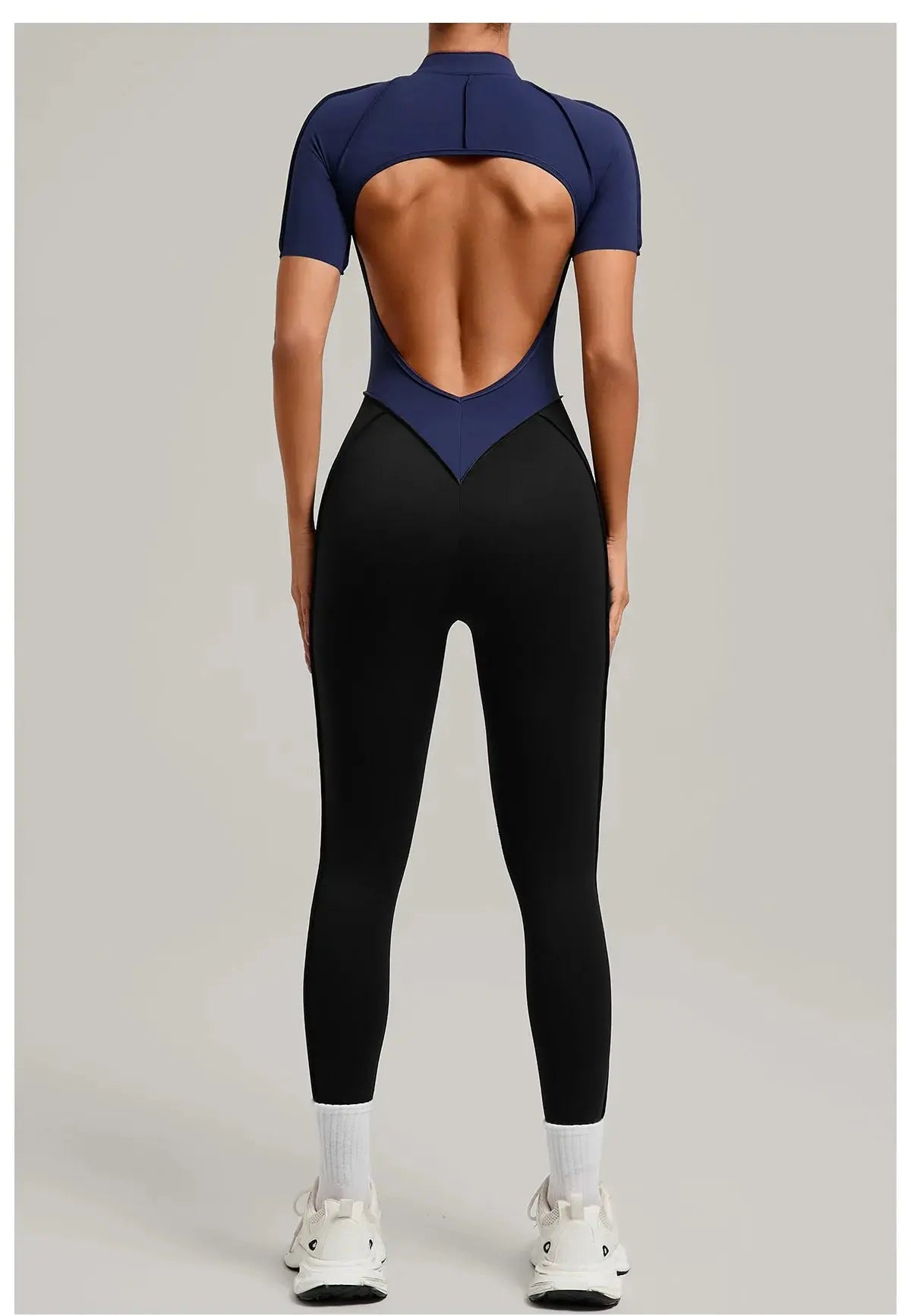 Yoga Bodysuit Short Sleeves Women's Tracksuits Gym Zipper Jumpsuits Sports Workout High-intensity Fitness One-piece Tights Suit - Nova Trendz
