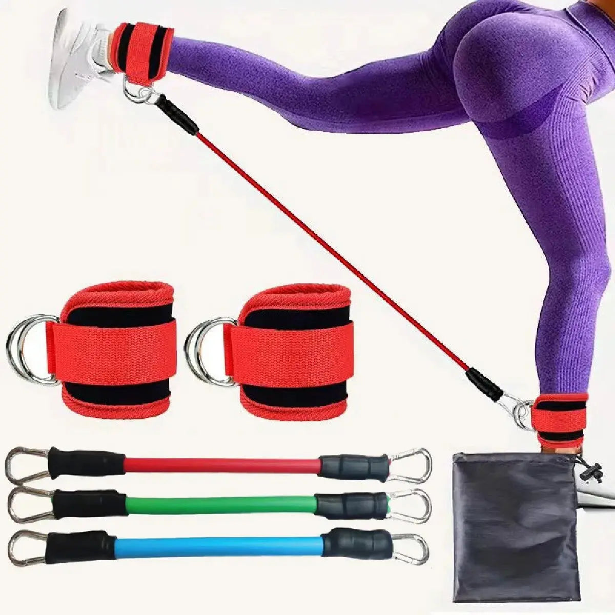 TPE Resistance Bands Ankle Straps Fitness Booty Band Squat Glute Workout Yoga Gym Equipment Guard Leg Strength Safety Extensions Nova Trendz