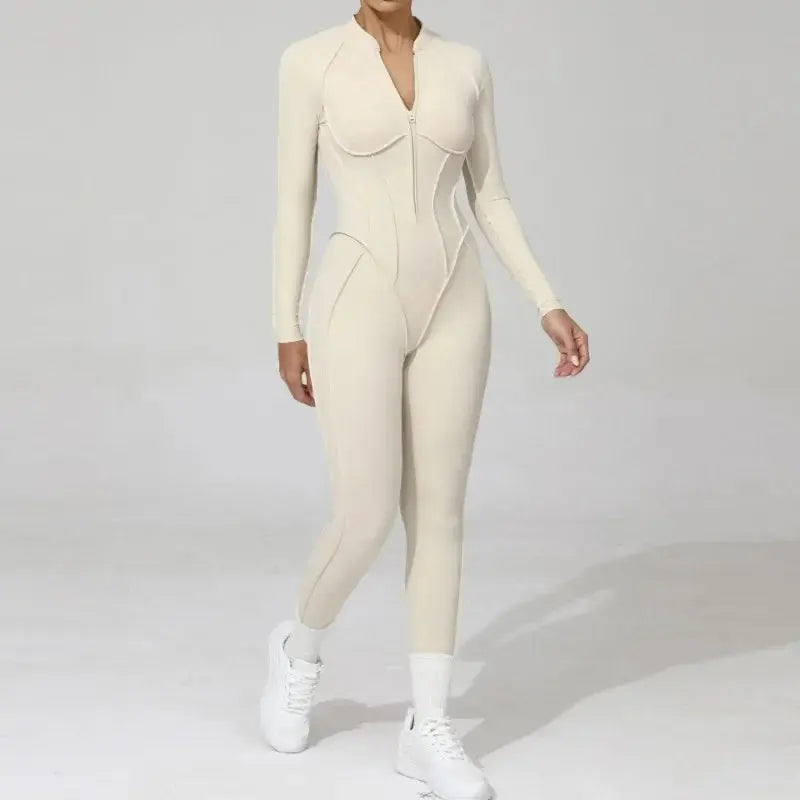 New Seamless Yoga Jumpsuits Sports Fitness Hip-lifting Backless Skinny Zipper One-Piece Workout Clothing Gym Bodysuit for Women - Nova Trendz
