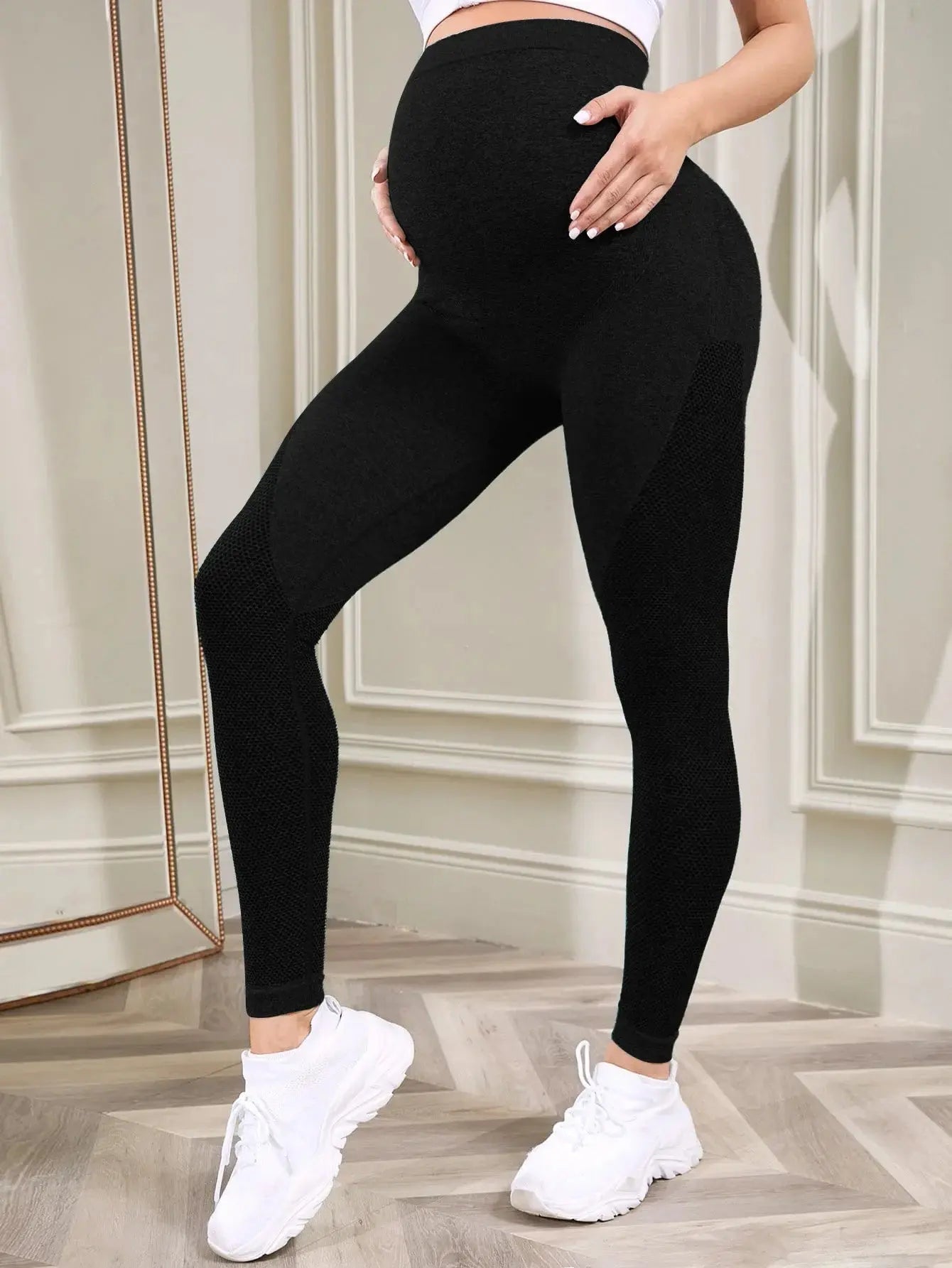 Women's Maternity Leggings Over The Belly Full Length Pregnancy Yoga Pants Active Wear Workout Leggings Nova Trendz
