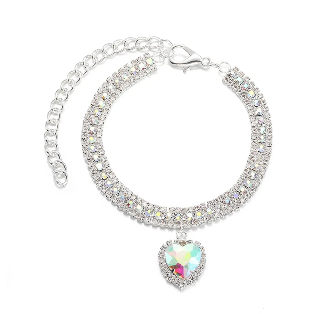 Dog Cat Rhinestone Diamante Collar Necklace Puppy Crystal Bling Pet Accessories For Puppy Kitten Crystal Pendant Diamond Collars Nova Trendz
