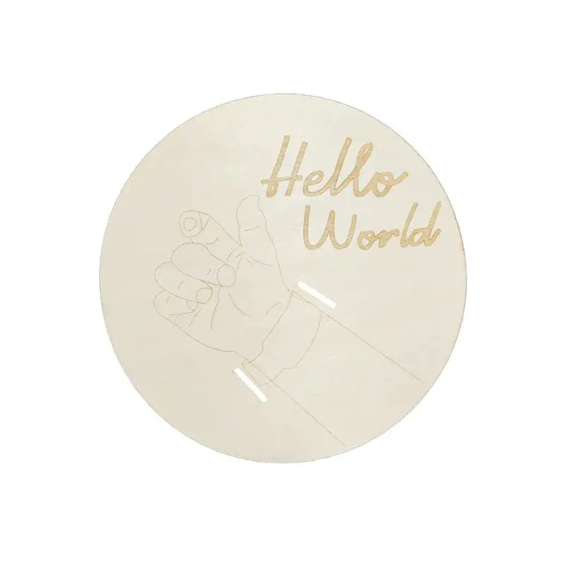 Wooden baby birth hospital bracelet commemorative plaque, circular carved newborn collection plaque Nova Trendz