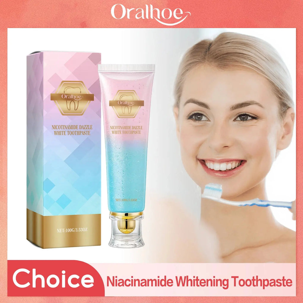 Niacinamide Whitening Toothpaste Dental Stains Removing Prevent Bad Breath Oral Cleaning Refreshing Reduces Plaque Toothpaste - Nova Trendz