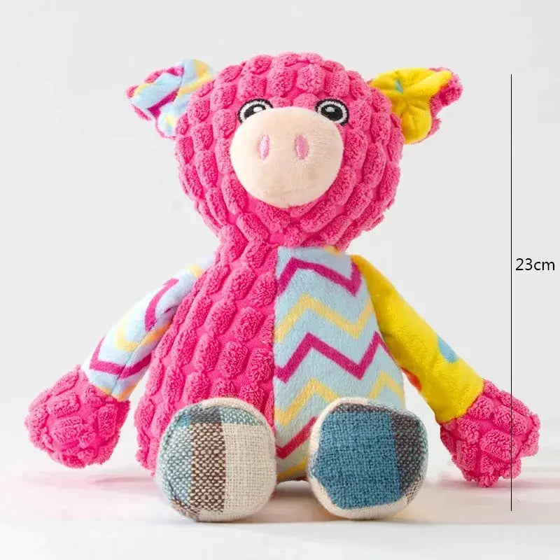 Pet Plush Toy Cat Dog Puzzle Toy Cute Animals Bite Resistant Interactive Squeaky Pet Dog Teeth Cleaning Chew Toy Pet Supplies - Nova Trendz