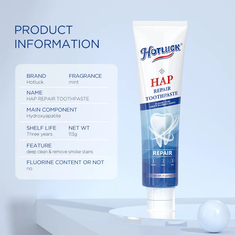 Hotluck Fluoride Free Nano Hydroxyapatite Toothpaste for & Sensitive Relief, Whitening, SLS Free, Natural Peppermint.Made in Chi
