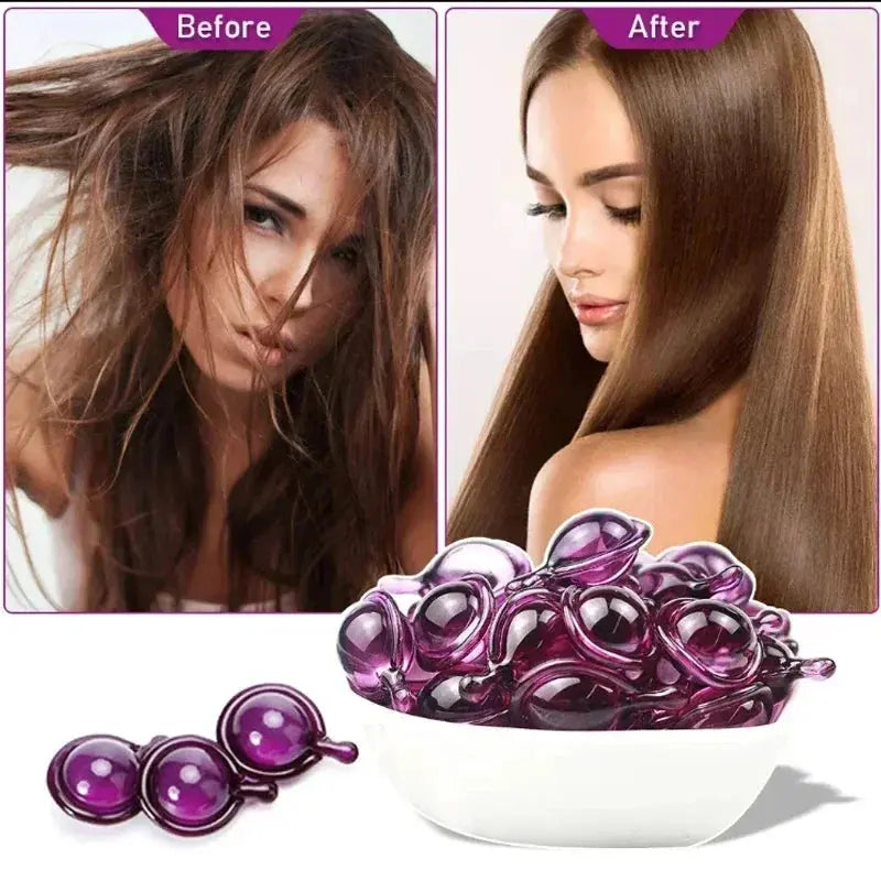 Hair Vitamin Capsule Keratin Oil Fast Restore Soft Smooth Shiny Hair Care Nourish Repair Hair Damaged Splitting Treatment Produc - Nova Trendz