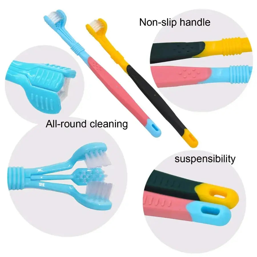 3-Sided Pet Toothbrush Dog Plastic Toothbrush Removing  Tartar Cleaning Mouth Pet  Care Cat Cleaning Mouth - Nova Trendz