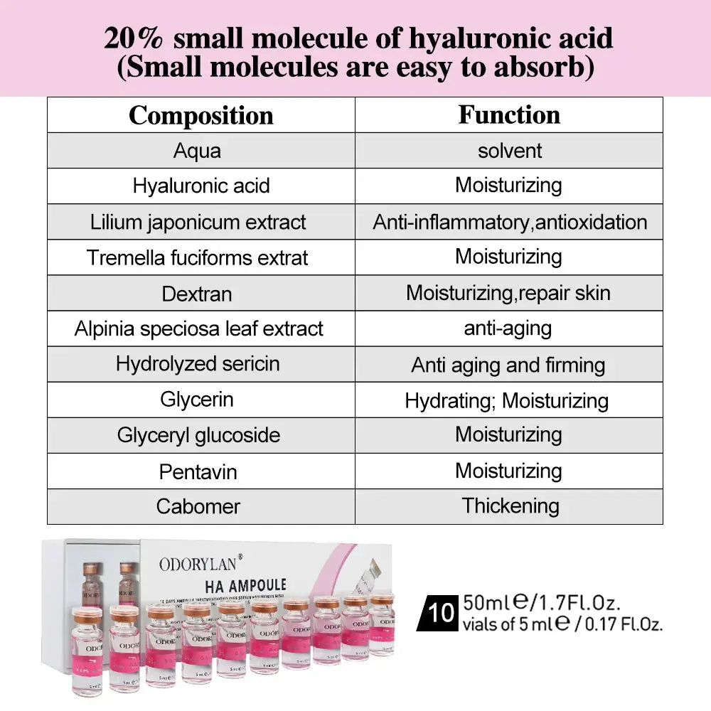 Hyaluronic Acid Face Serum Essence Skin Repair Rejuvenation Firming Moisturizing Hydrating Anti Aging Nova Trendz