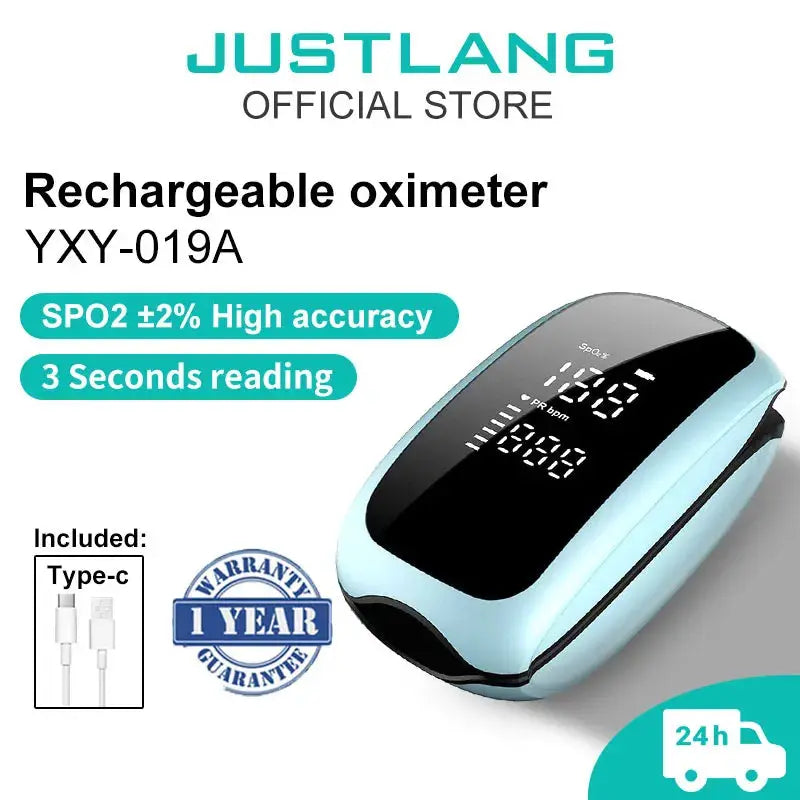Recharge Finger Pulse Oximeter SpO2 Blood Oxygen Saturation Monitor with Rate Measurements Meter Medical Digital LED Heart Rate Nova Trendz