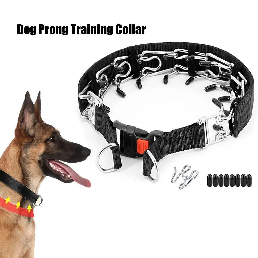 Dog Collar Prong Dog Training Collar For Dogs With Rubber Tips Stainless Steel Dog Collar For Large Dogs Dog Training Supplies - Nova Trendz